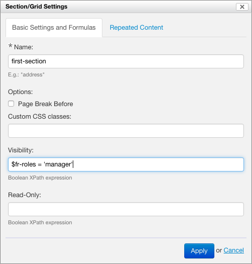 Basic Settings and Formulas