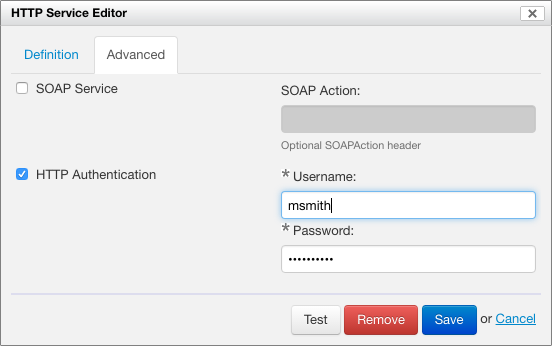 Advanced parameters