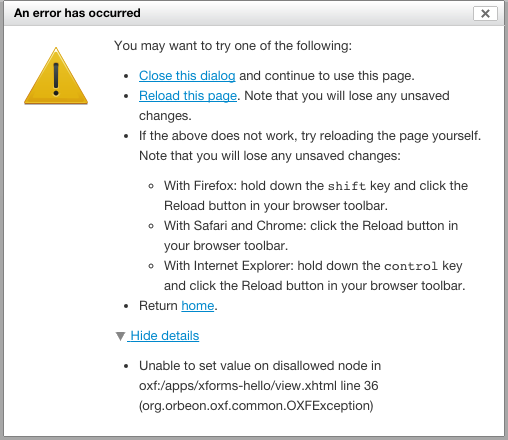 Noscript error panel